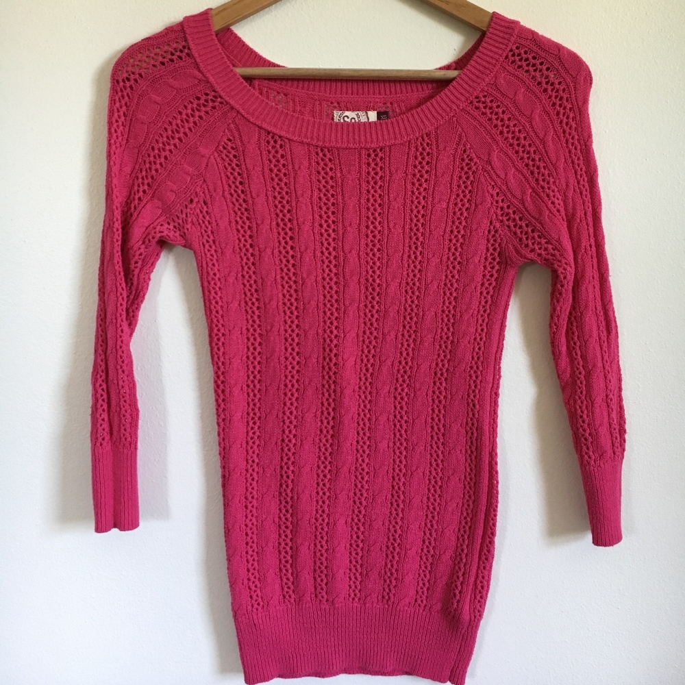 So Open Knit Pink Sweater